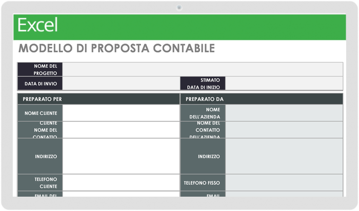  Modello di proposta contabile