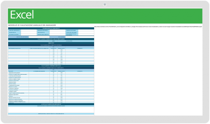 Annual Manager Evaluation Template - Italian 