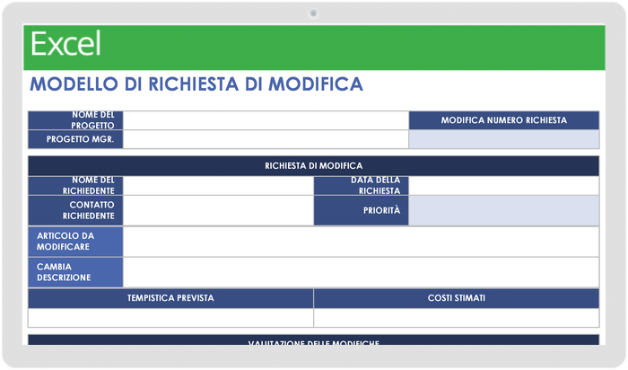 Gestione dell'integrazione del progetto di richiesta di modifica