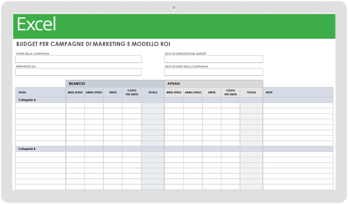 Budget e ROI della campagna di marketing